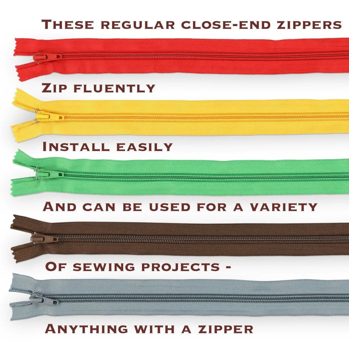 Zipper Set - 44 pcs/box - 22 colors - 2 sizes to choose from - Image 5