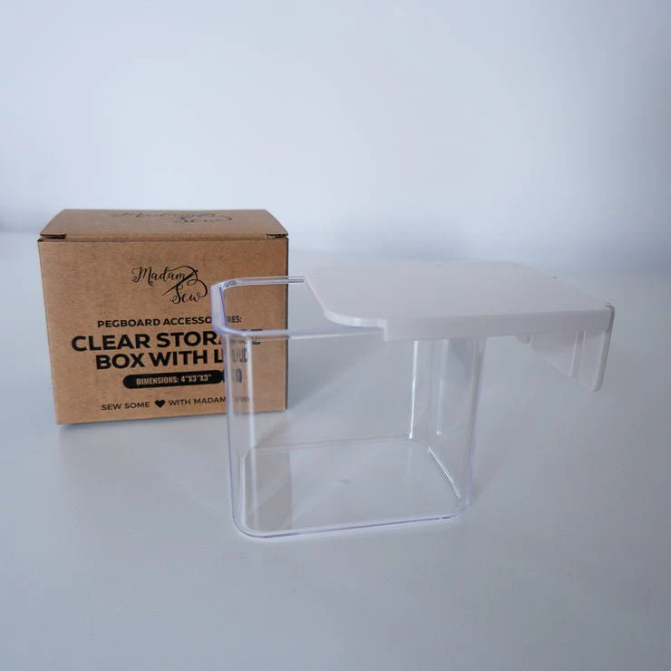 Clear Box with Lid 4x3x3 inches - Pegboard Accessories - Image 3