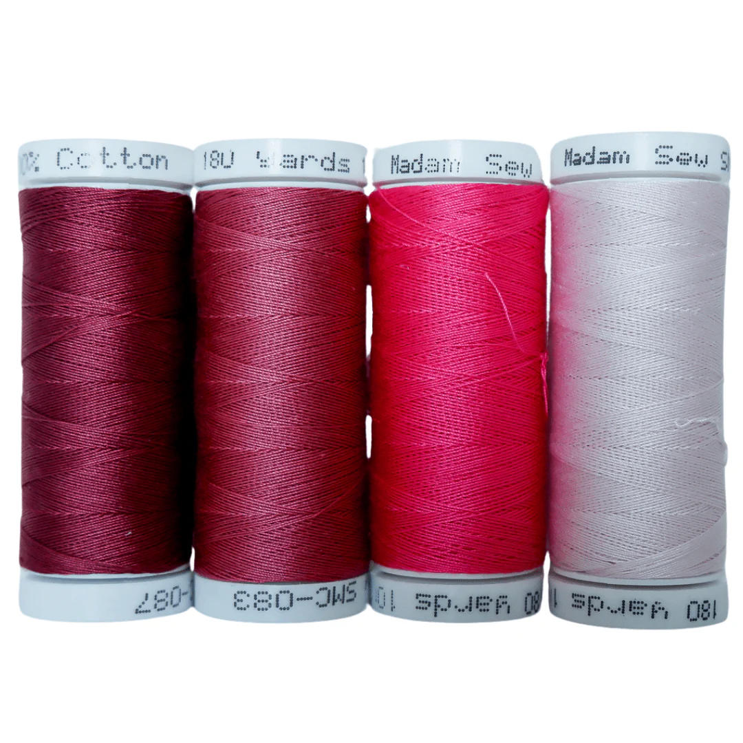 Cotton Thread Set - Cool Pinks! For Quilting and Sewing - 8 Spools, 4 Colors, 180 Yards Each - Image 4