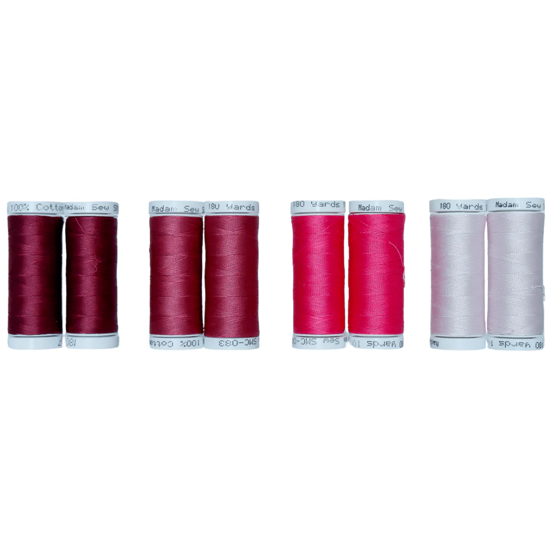 Cotton Thread Set - Cool Pinks! For Quilting and Sewing - 8 Spools, 4 Colors, 180 Yards Each - Image 5