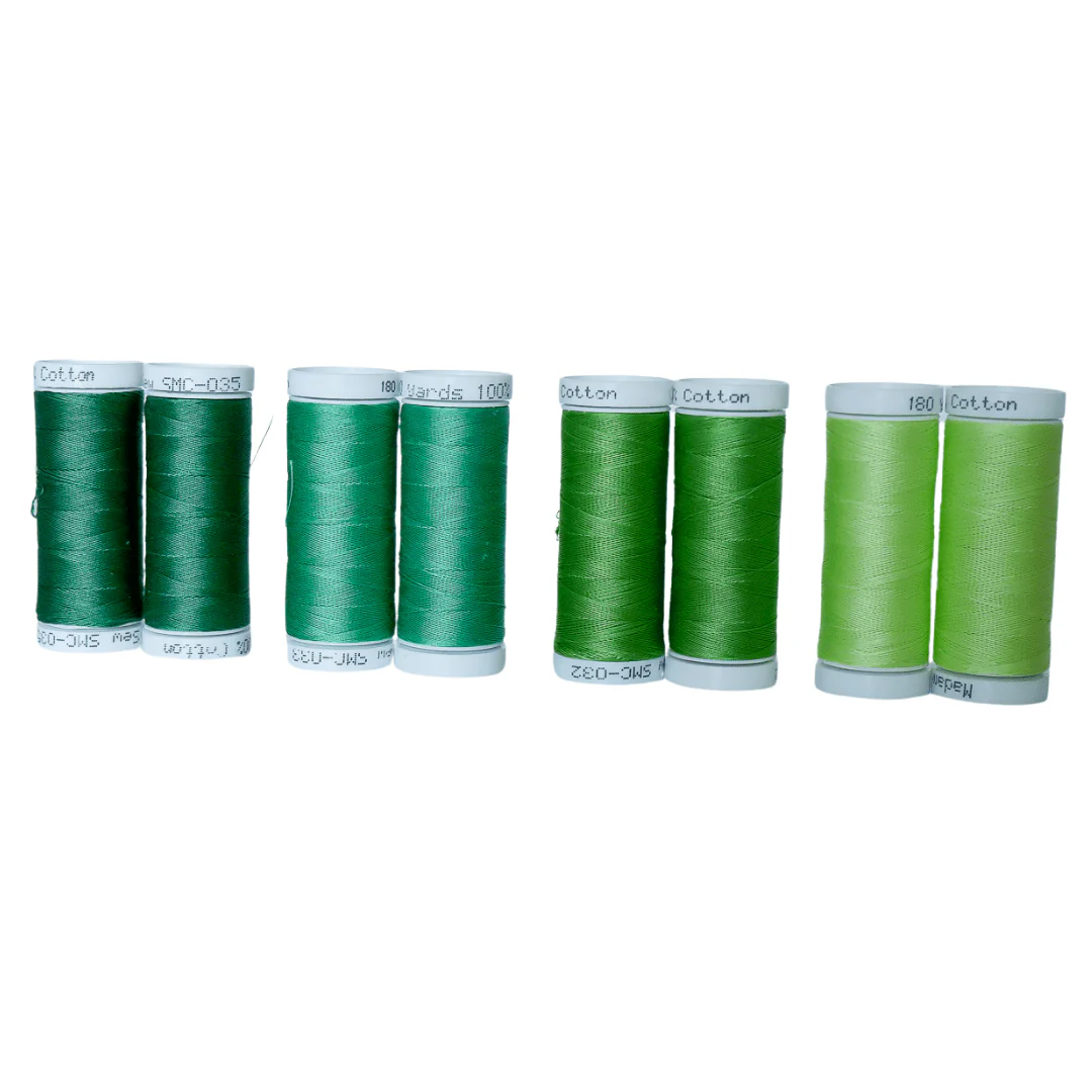 Cotton Thread Set - Greens! For Quilting and Sewing - 8 Spools, 4 Colors, 180 Yards Each - Image 4