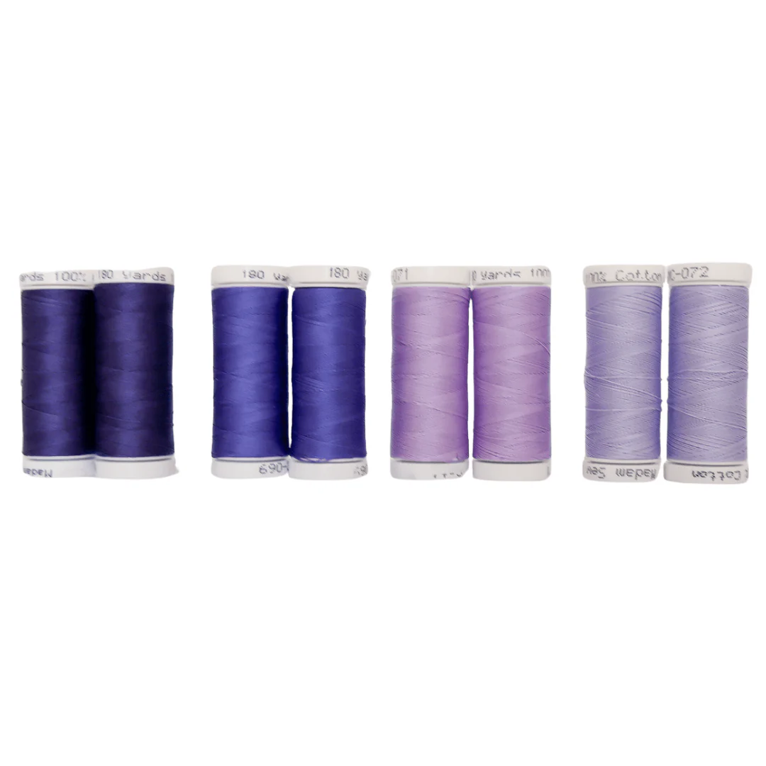 Cotton Thread Set - Purples! For Quilting and Sewing - 8 Spools, 4 Colors, 180 Yards Each - Image 4