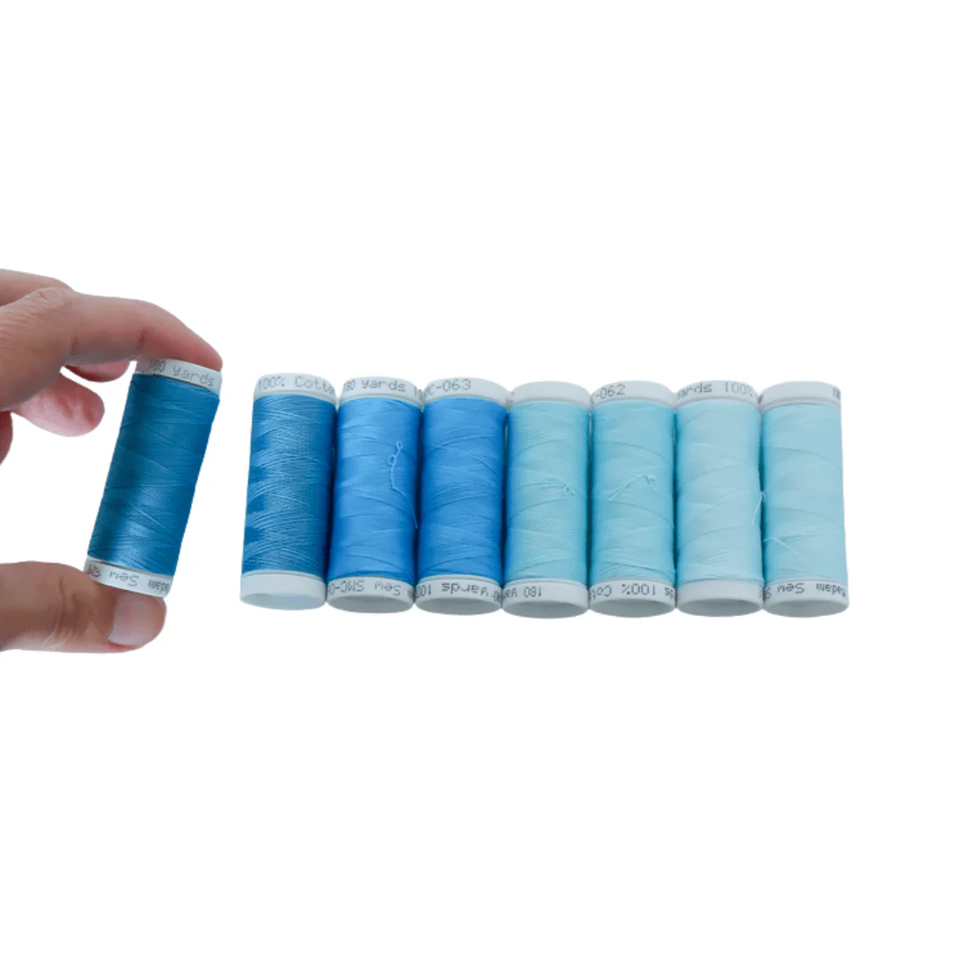 Cotton Thread Set - Teals! For Quilting and Sewing - 8 Spools, 4 Colors, 180 Yards Each - Image 4