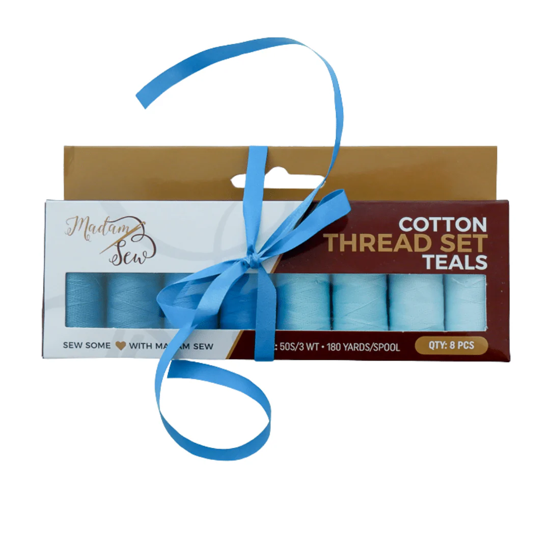 Cotton Thread Set - Teals! For Quilting and Sewing - 8 Spools, 4 Colors, 180 Yards Each - Image 6