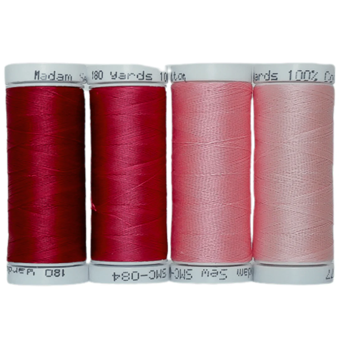 Cotton Thread Set - Warm Pinks! For Quilting and Sewing - 8 Spools, 4 Colors, 180 Yards Each - Image 4