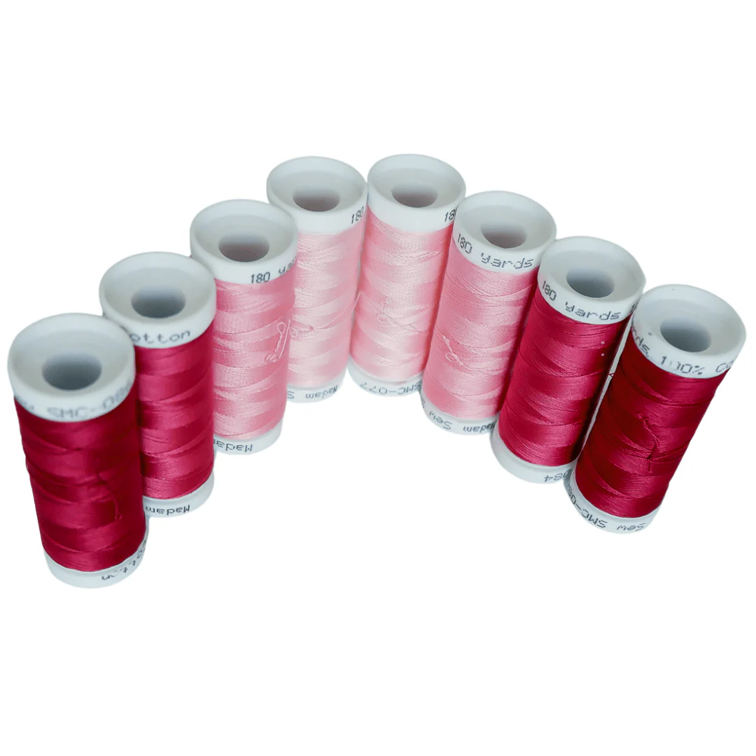 Cotton Thread Set - Warm Pinks! For Quilting and Sewing - 8 Spools, 4 Colors, 180 Yards Each - Image 5