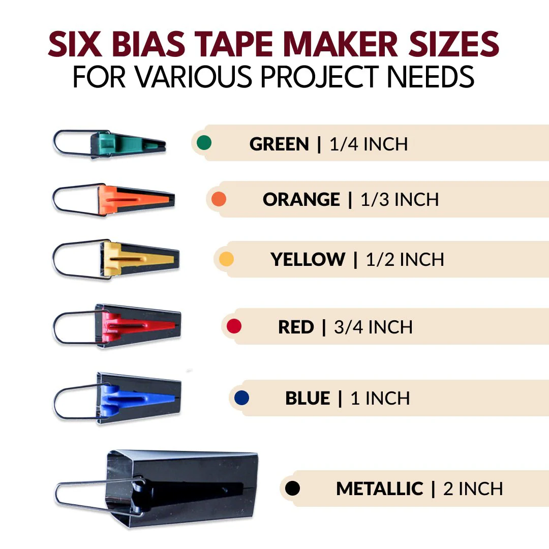 Deluxe Bias Tape Maker Set - 30pcs for making, using & storing bias tape or binding! - Image 9
