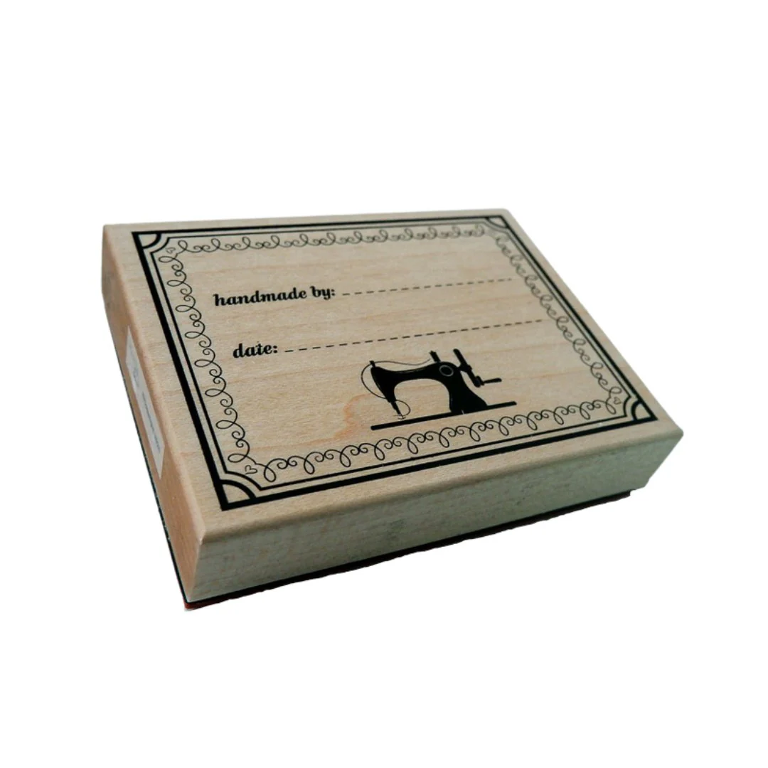 "Handmade By" Fabric Stamp & Permanent Ink Pad Bundle - Black or Brick Red - Image 4