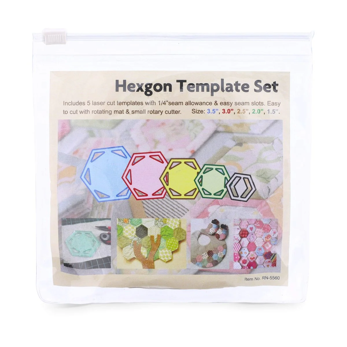 Hexagon Patchwork Template Sets - Two Set Choices Available - Image 4