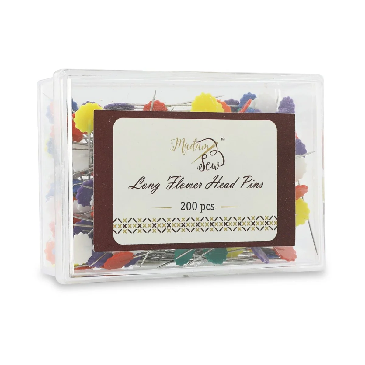 Long Flower Pins - 200 Pin Value Pack - 7 Bright Colors/Box - Image 4