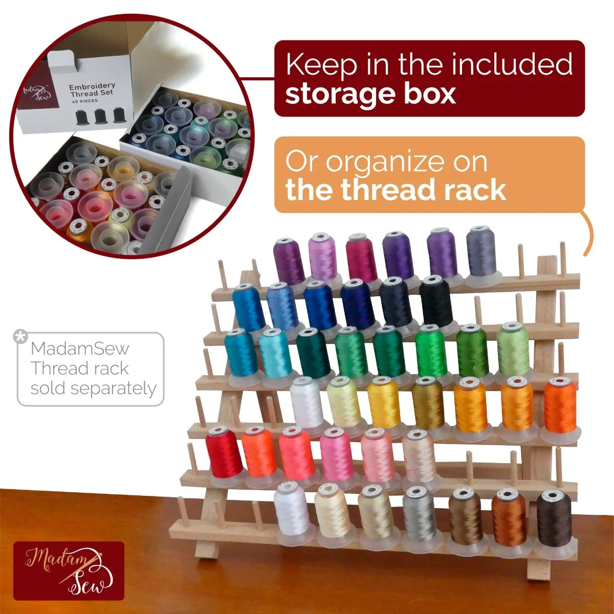 Machine Embroidery Thread - 40 spools of 500 yards - Image 4