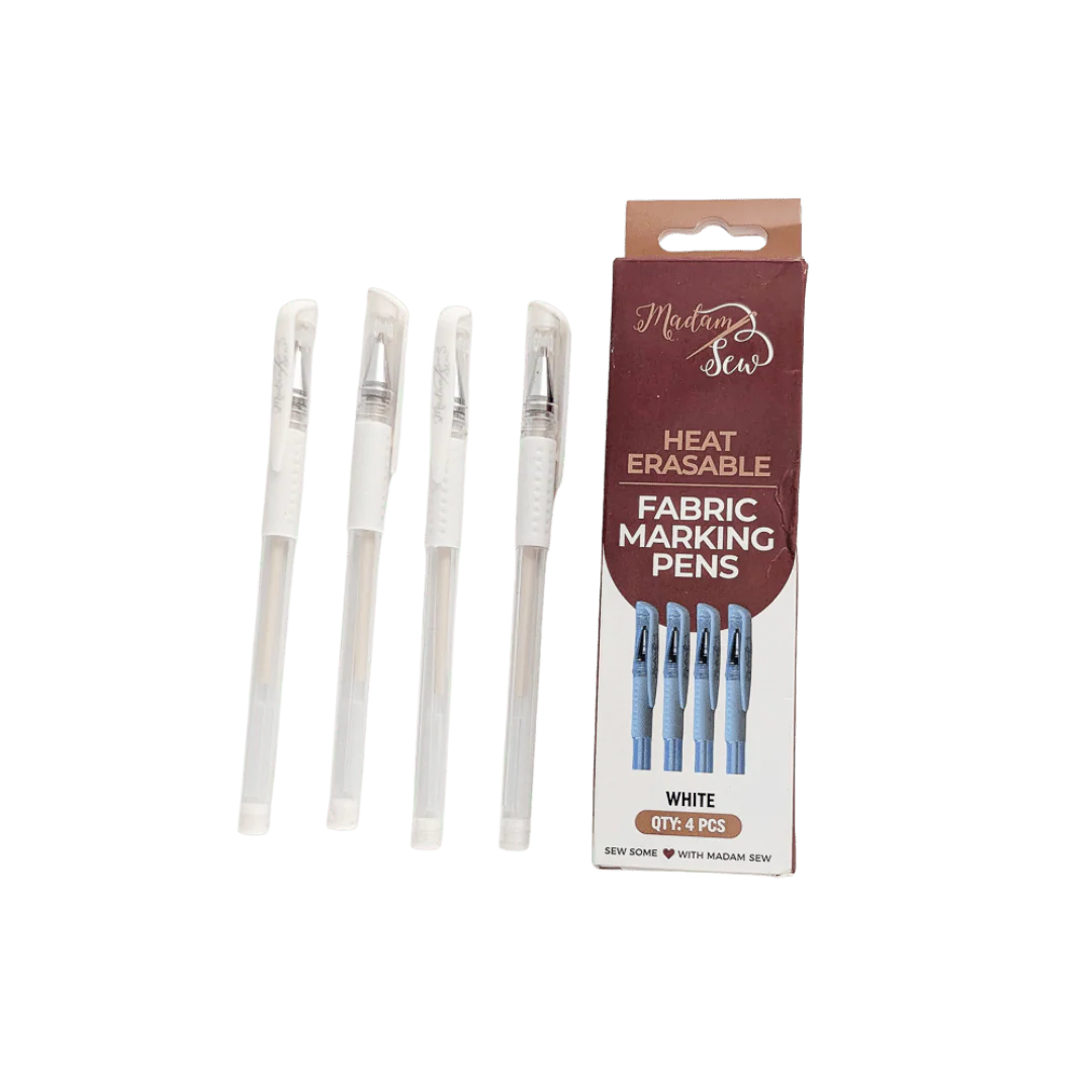 Madam Sew White Heat Erasable Fabric Marking Pens – 4 Pack - Image 5