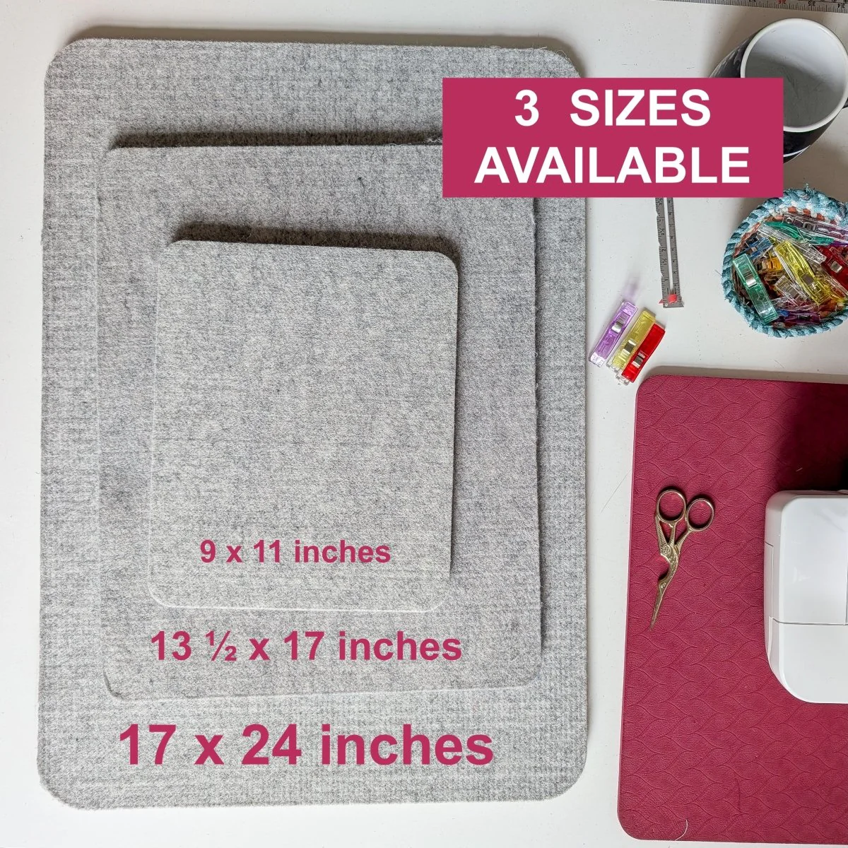 Wool Pressing Mat for Sewing and Quilting - 17” x 13 ½” - Image 7