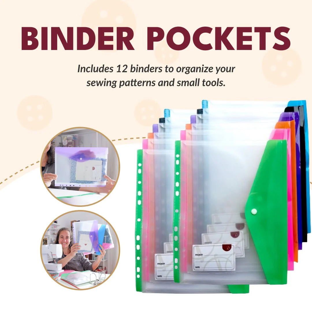 Multi-pocket Binder Bag (Navy) + 12 Binder Pockets Bundle - Image 4