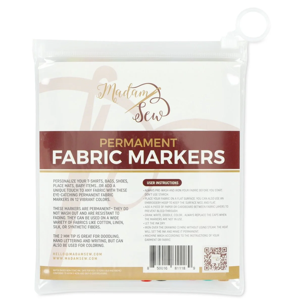 Permanent Fabric Markers - 12 colors in 1 set - Image 7