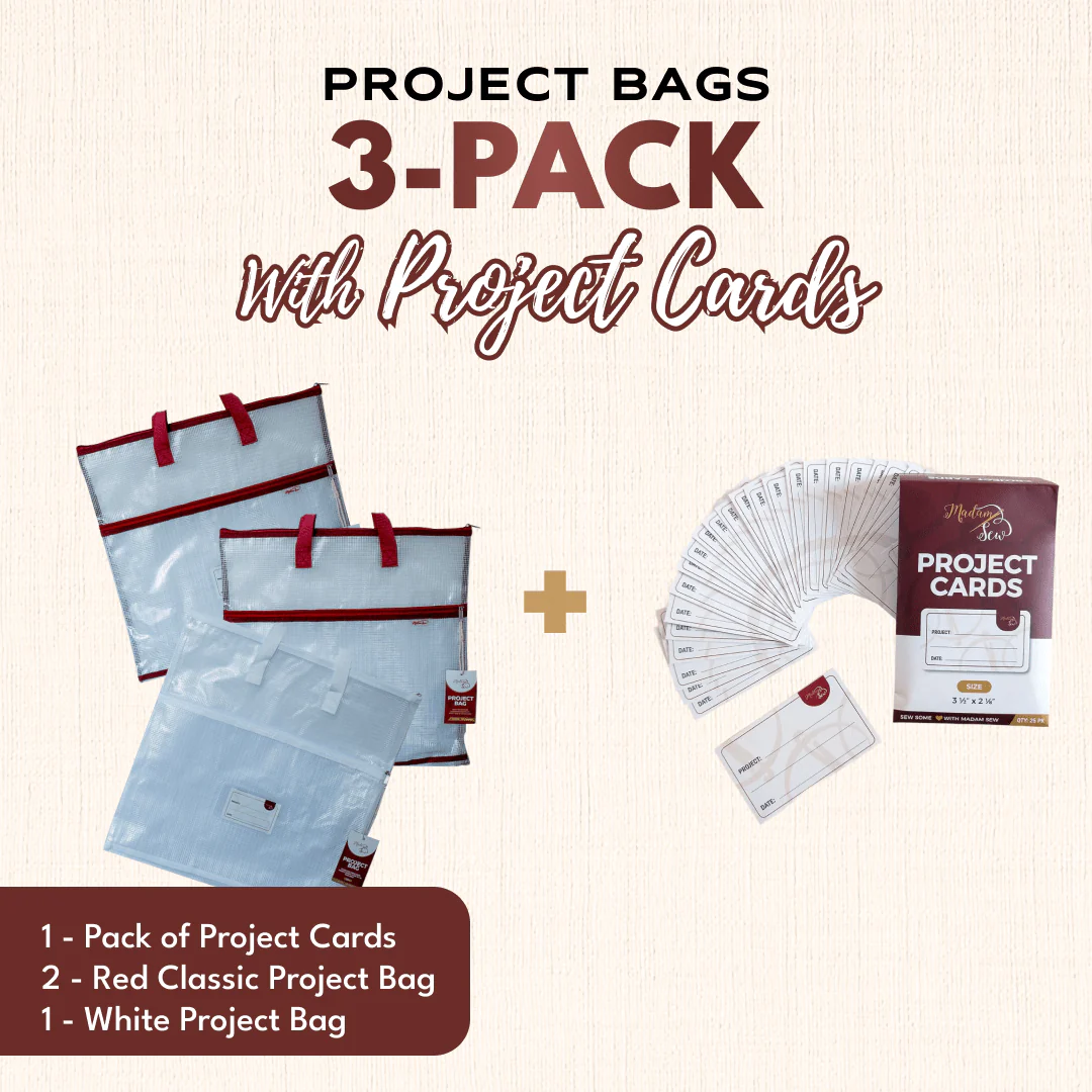 Project Bags (2 Red) - 3 Pack with Project Cards