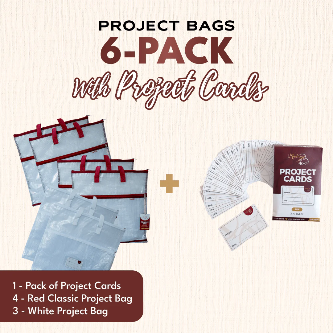 Project Bags (4 Red) - 6 Pack with Project Cards