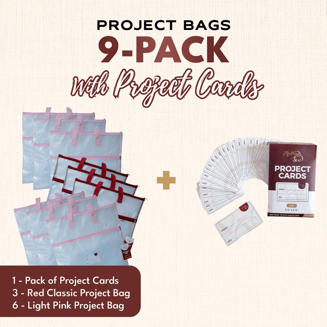 Project Bags (6 Light Pink) - 9 Pack with Project Cards