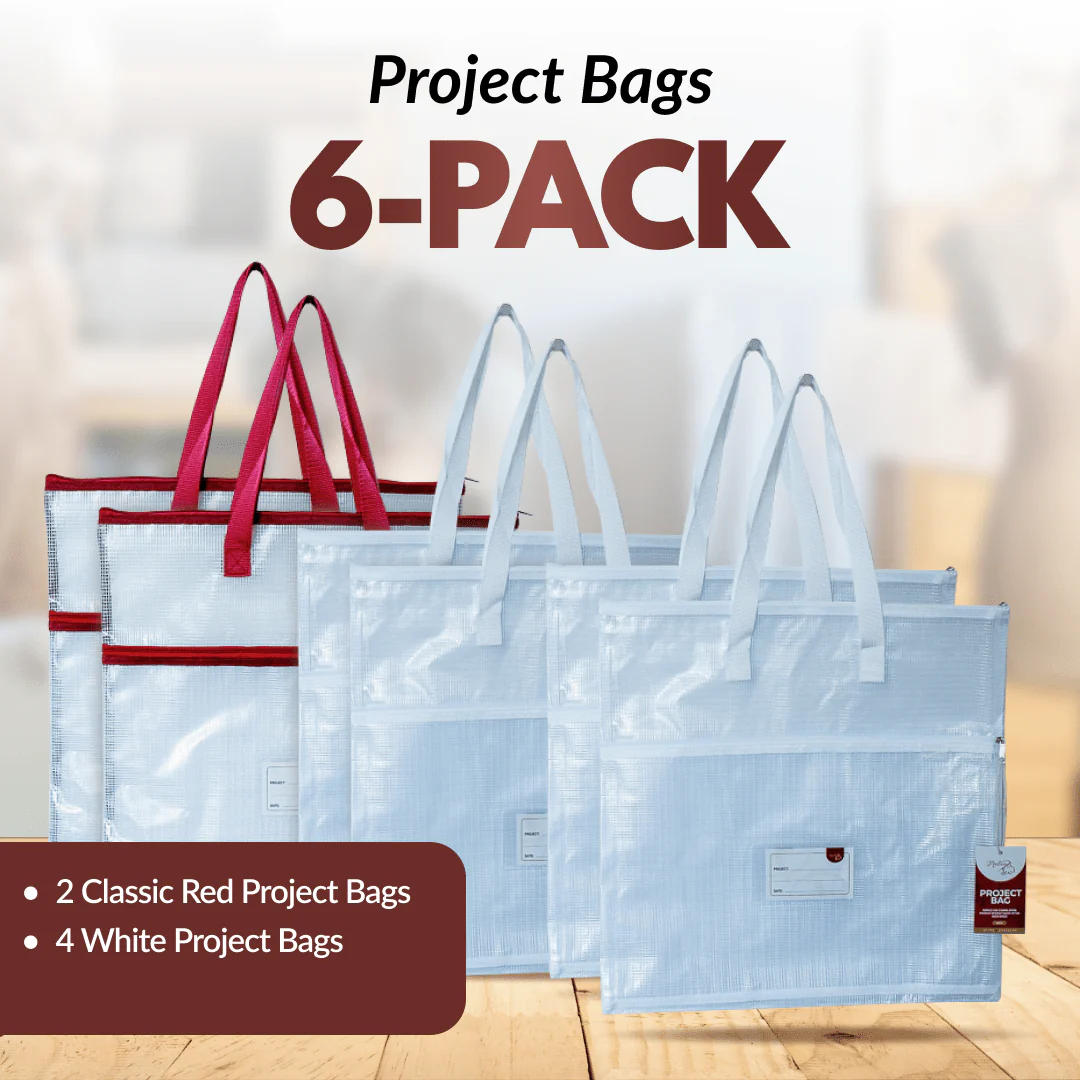 Project Bags - 6 Pack - Four White