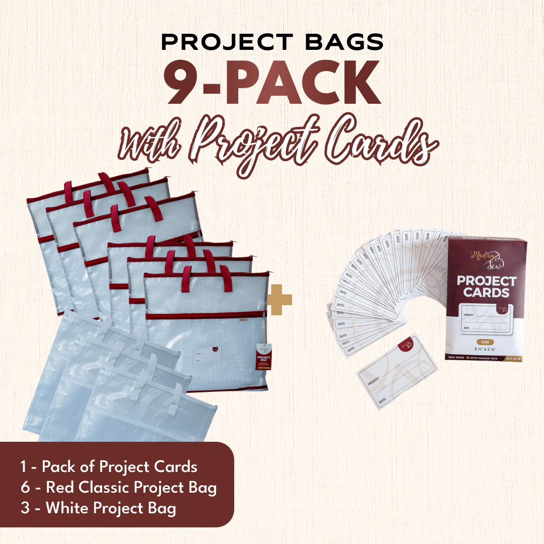 Project Bags (6 Red) - 9 Pack with Project Cards