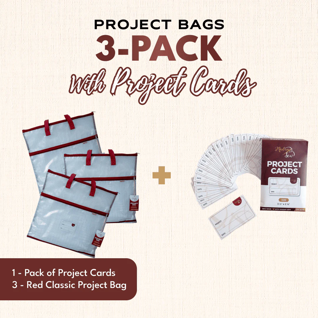 Project Bags (All Red) - 3 Pack with Project Cards