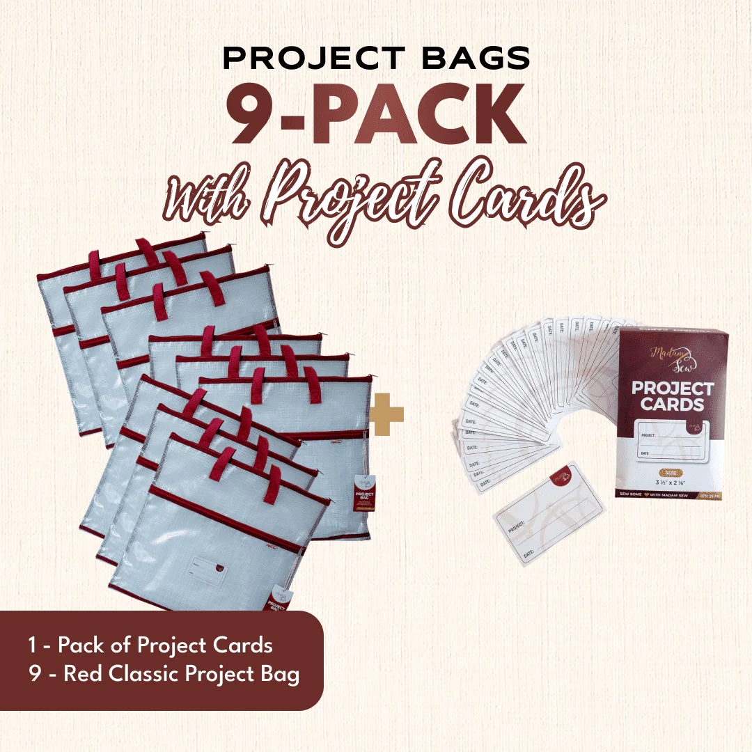 Project Bags (All Red) - 9 Pack with Project Cards