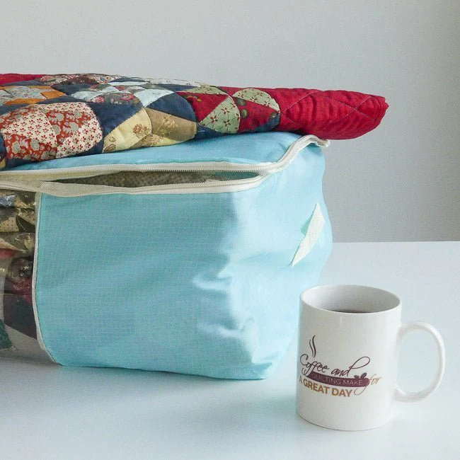 Quilt Storage Bag - Standard Size (22”L x 15”W x 8”H) - Turquoise - Image 7