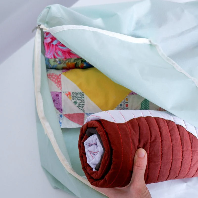 Quilt Storage Bag - Standard Size (22"L x 15"W x 8"H) - Winter Green - Image 5
