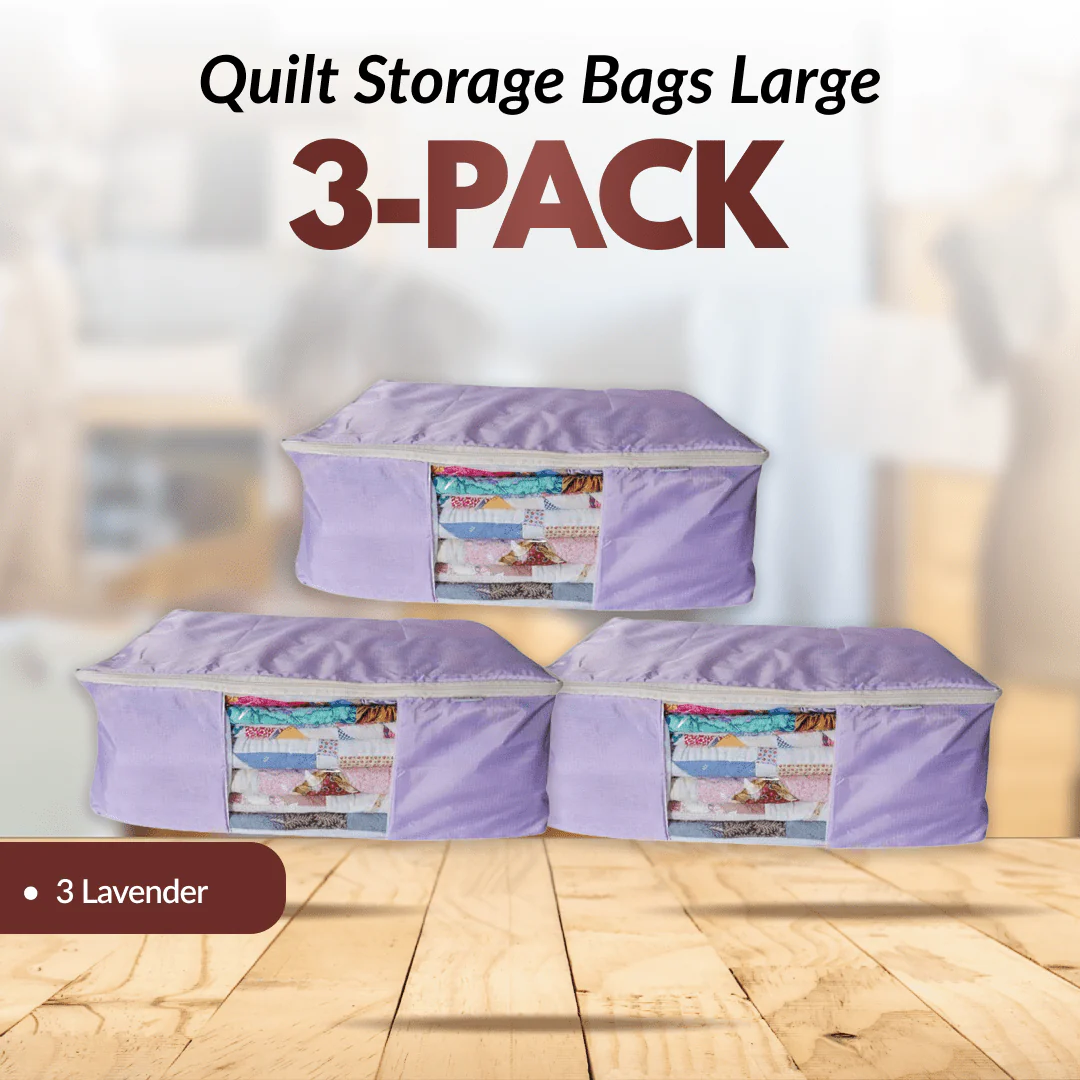 Quilt Storage Bags - 3 Pack - Large Size - All Lav