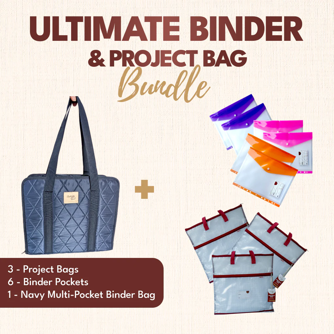 Ultimate Binder & Project Bag Bundle - Navy Binder Pocket